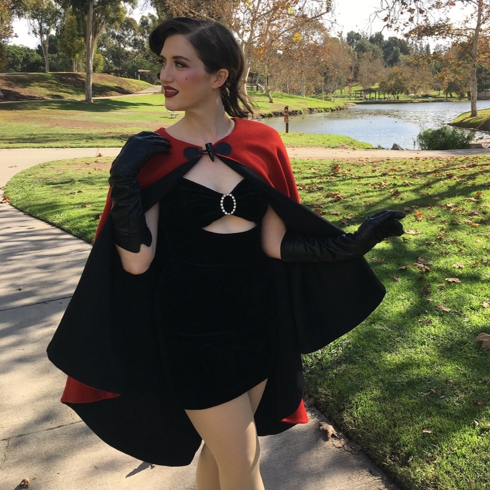 Custom Riverdale inspired cape red black holiday Cheryl Blossom
